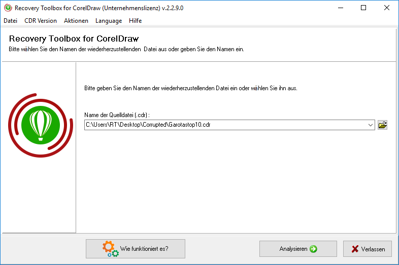 wie man beschädigte .cdr repariert