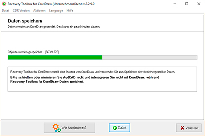 Weiterleiten der Datei an CorelDRAW