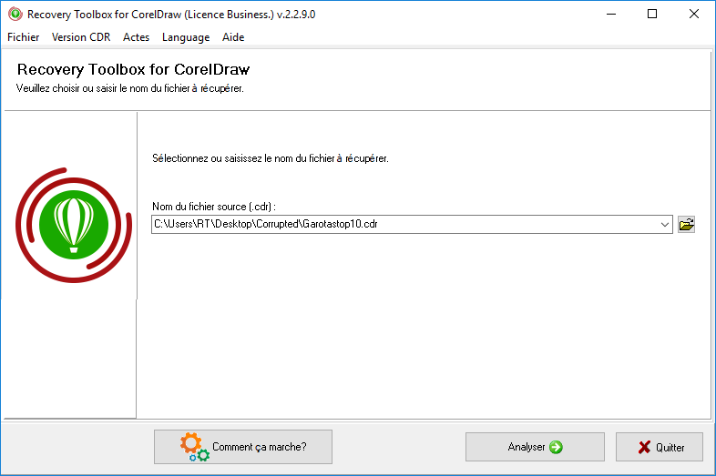 comment réparer un .cdr endommagé