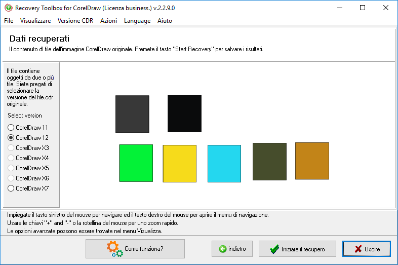 strumento di riparazione coreldraw